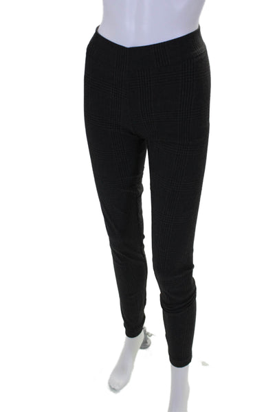 Avenue Montaigne Womens Elastic Waistband Glen Plaid Ankle Leggings Gray Size 2