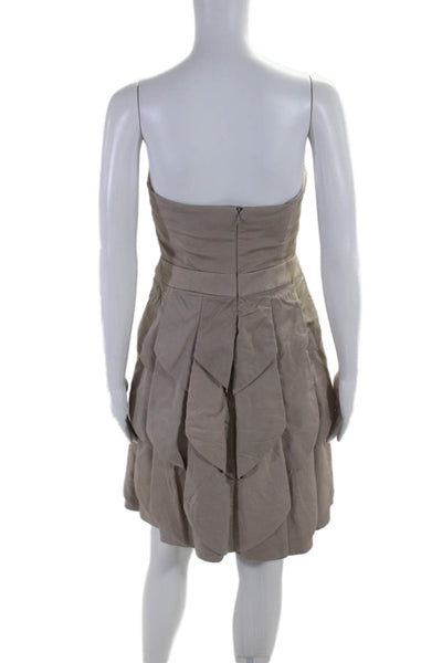 Reiss Womens Sleeveless Sweetheart Tiered Ruffle Short Dress Nude Size 6