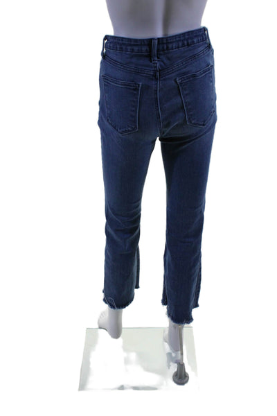 Just Black Denim Womens High Rise Straight Leg Jeans Blue Cotton Size 28