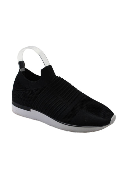 J/Slides Women's Round Toe Pull-On Rubber Sole Sneakers Black Size 7.5