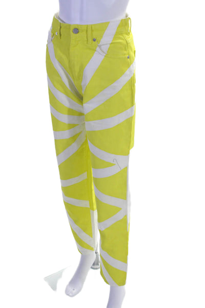 Fiorucci Women's Button Closure Five Pockets Straight Leg Pants Yellow Size 26