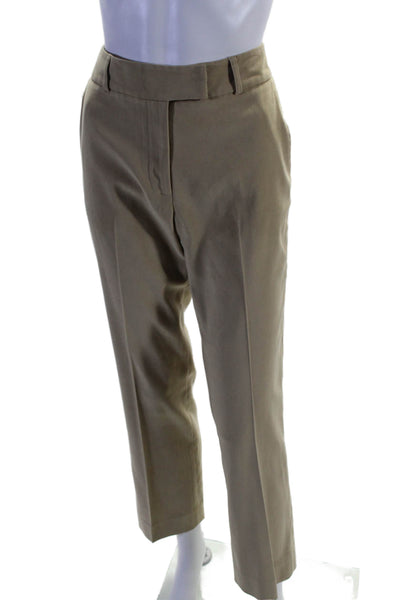 J. Mclaughlin Womens High Rise Flat Front Straight Leg Trousers Beige Size 4