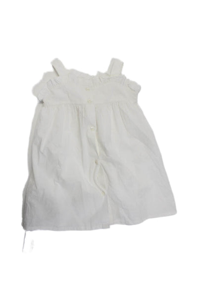 Bon Bon Childrens Girls Floral Print Sleeveless Sun Dress White Cotton Size 2T