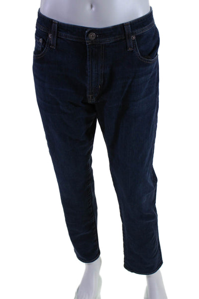 AG Adriano Goldschmied Mens Cotton Dark Washed Buttoned Jeans Blue Size EUR 36