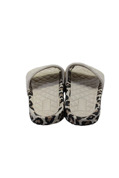 APL Women's Open Toe Wide Straps Quilted Rubber Slides Sandals Cream Size 8