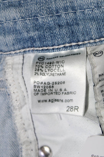 AG Adriano Goldschmied Womens Cotton Denim Mid-Rise Skinny Jeans Blue Size 28R