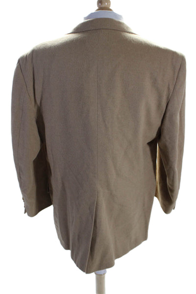 Club Room Mens Camel Single Breasted Notched Lapel Blazer Jacket Beige Size 44
