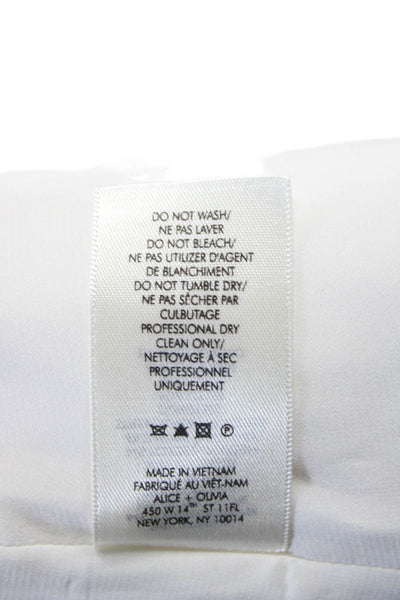 Alice + Olivia Womens Round Neck Darted Zip Sleeveless Sheath Dress White Size 2