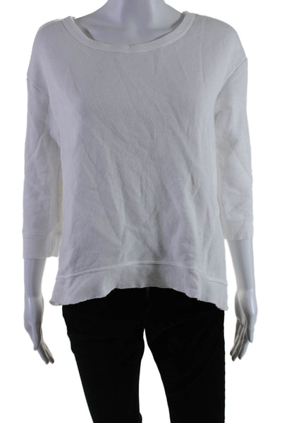W by Wilt Womens White Crew Neck Long Sleeve Pullover Sweater Top Size S
