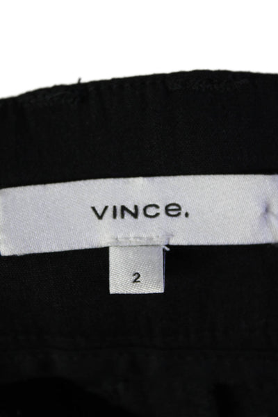 Vince Women's Button Closure Flat Front Straight Leg Dress Pants Black Size 2