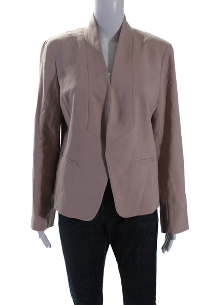 Eileen Fisher Women's Long Sleeves Open Front Lined Blazer Pink Size M