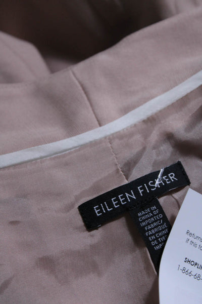 Eileen Fisher Women's Long Sleeves Open Front Lined Blazer Pink Size M