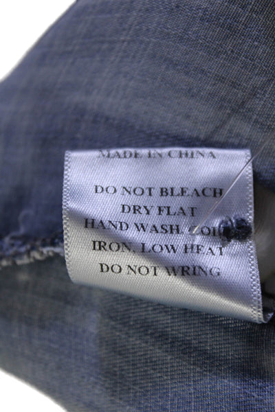 Dress Forum Womens Chambray High Rise Drawstring Cargo Pants Blue Size Medium
