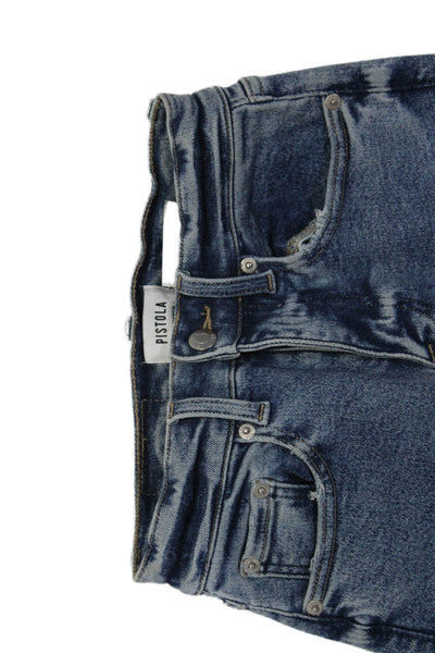 Pistola Womens Midrise Five Pockets Medium Wash Straight Leg Denim Pants Size 24