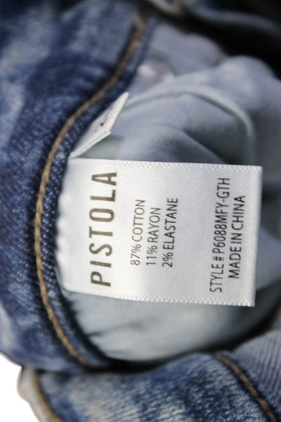 Pistola Womens Midrise Five Pockets Medium Wash Straight Leg Denim Pants Size 24