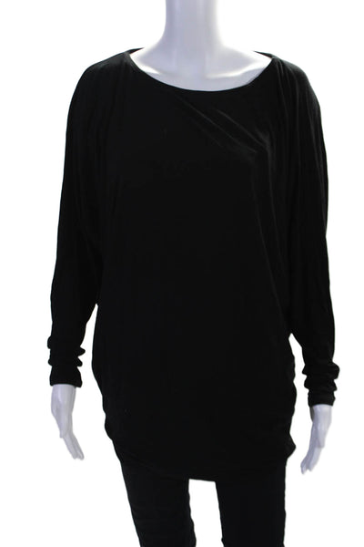 Vince Womens Long Sleeves Crew Neck Pullover Tee Shirt Black Size Medium