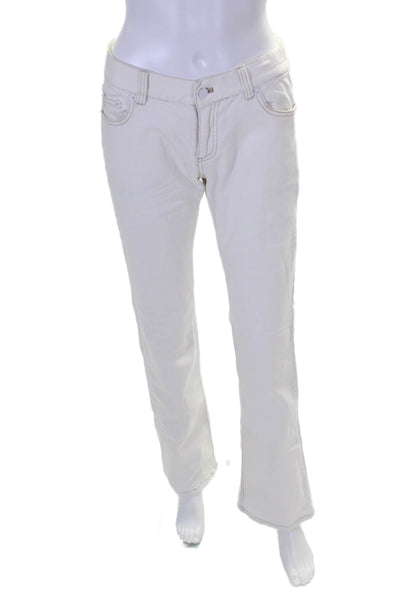 Marc Jacobs Womens Cotton Denim Five Pocket Low-Rise Bootcut Jeans White Size 4