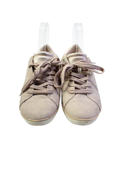 Kangol Womens Suede Low Top Lace Up Leather Trim Sneakers Pink Size 6