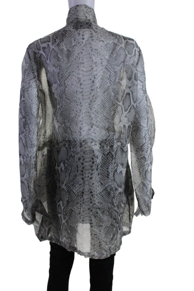 Per Se Women's Long Sleeves Full Zip High Neck Basic Snake Print Jacket Size 10