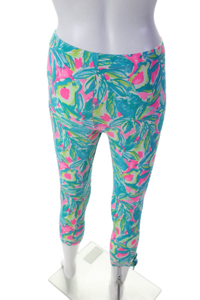 Lily Pulitzer Womens Elastic Waist Tapered Leg Abstract Print Leggings Blue XS