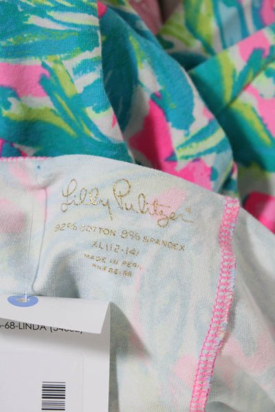 Lily Pulitzer Womens Elastic Waist Tapered Leg Abstract Print Leggings Blue XS