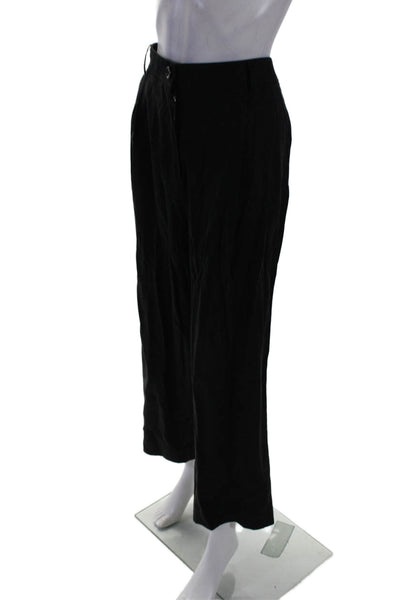 R Label The Reset Womens Lyocell Flowy Pleated Zip Button Pants Black Size XL