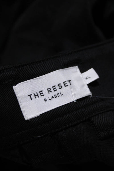 R Label The Reset Womens Lyocell Flowy Pleated Zip Button Pants Black Size XL