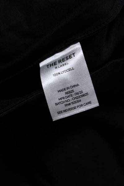 R Label The Reset Womens Lyocell Flowy Pleated Zip Button Pants Black Size XL