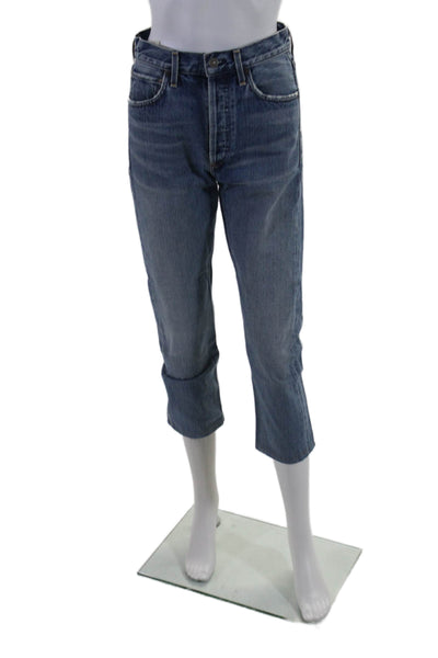 Citizens of Humanity Womens Button Medium Wash Straight Jeans Blue Size EUR 25
