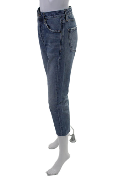 Citizens of Humanity Womens Button Medium Wash Straight Jeans Blue Size EUR 25