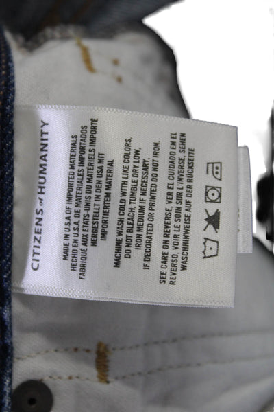 Citizens of Humanity Womens Button Medium Wash Straight Jeans Blue Size EUR 25