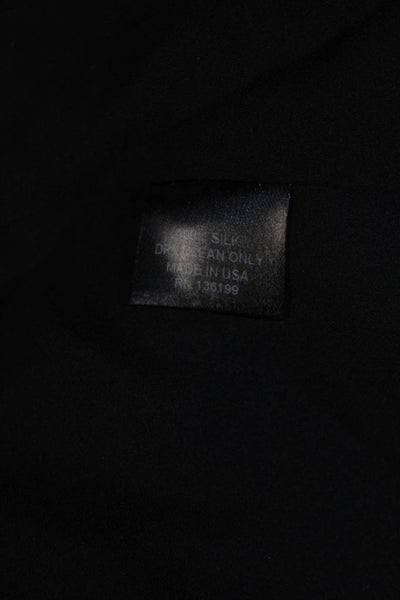 Emerson Thorpe Womens Cold Shoulder Ruffled Layered Zipped Blouse Black Size M