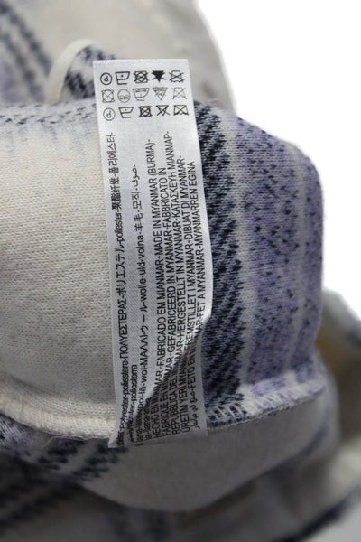 Zara Womens Button Front Collared Plaid Oversized Jacket White Purple Size XS/S