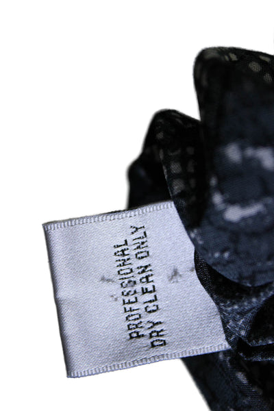 Yoana Baraschi Womens Dark Blue Floral Twist Front Sleeveless Blouse Top Size S