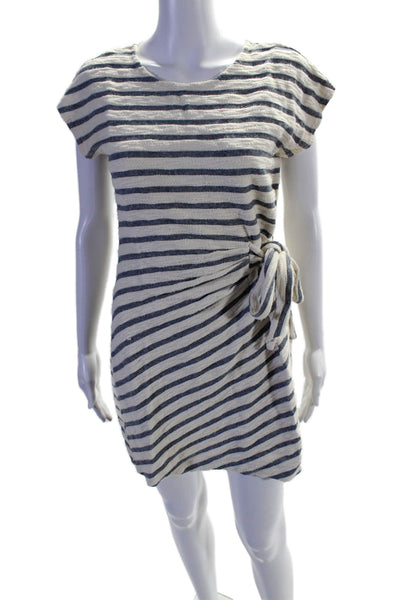 Saturday Sunday Anthropologie Womens Cotton Striped Mini Dress Blue Size S
