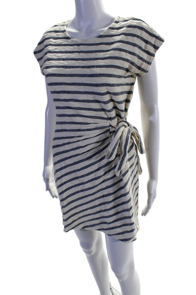 Saturday Sunday Anthropologie Womens Cotton Striped Mini Dress Blue Size S