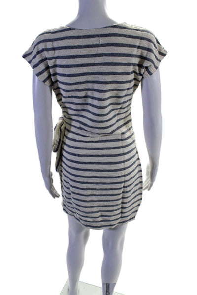 Saturday Sunday Anthropologie Womens Cotton Striped Mini Dress Blue Size S