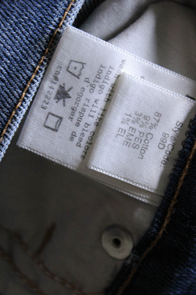 McGuire Womens Cotton Blend Five Pocket Mid-Rise Straight Leg Jeans Blue Size 28