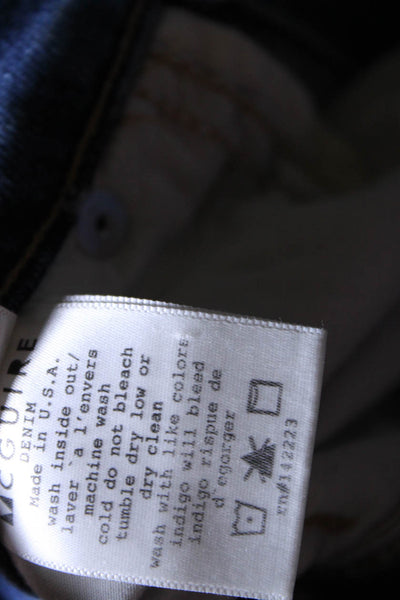 McGuire Womens Cotton Blend Five Pocket Mid-Rise Straight Leg Jeans Blue Size 28