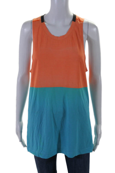 Lululemon Womens Colorblock Round Neck Sleeveless Pullover Tank Blue Size M