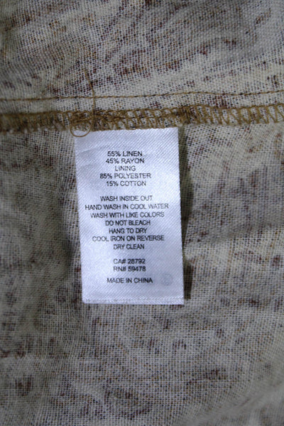 House of Harlow Womens Linen Square Neck Sleeveless Belt Romper Beige Size 12