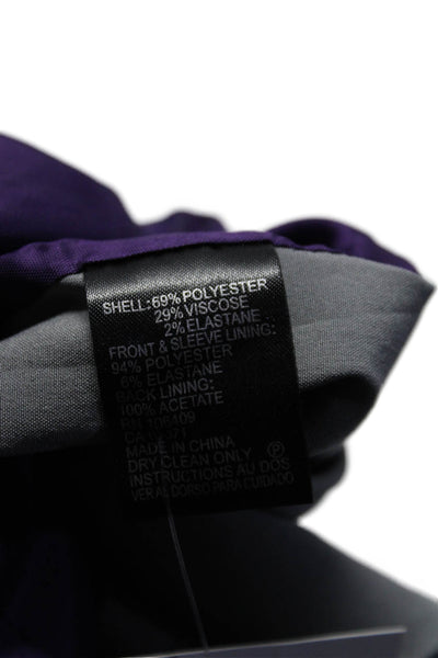 Tahari Arthur S. Levine Womens Plaid Two Button Blazer Gray Purple Size 6 Petite