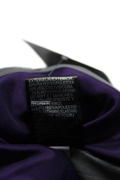 Tahari Arthur S. Levine Womens Plaid Two Button Blazer Gray Purple Size 6 Petite