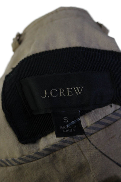 J Crew Womens Crew Neck Button Down Long Sleeves Coat Khaki Beige Size Small
