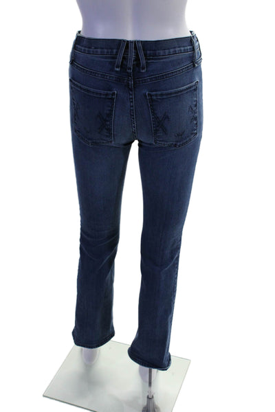 McGuire Womens High Rise Medium Wash Button Up Boot Cut Jeans Blue Cotton Size 2