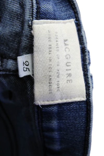 McGuire Womens High Rise Medium Wash Button Up Boot Cut Jeans Blue Cotton Size 2