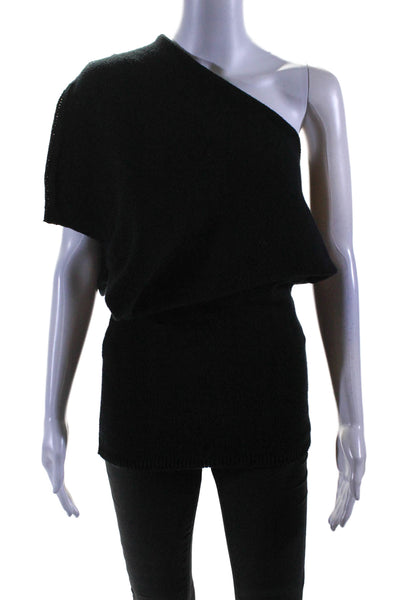 Planet Womens Textured Knit Off Shoulder Drape Shall Blouse Top Black OS