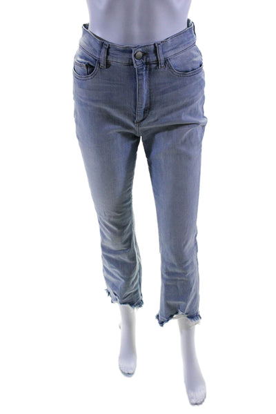 DL 1961 Womens High Rise Leg Crop Light Wash Denim Jeans Blue Size EUR 26