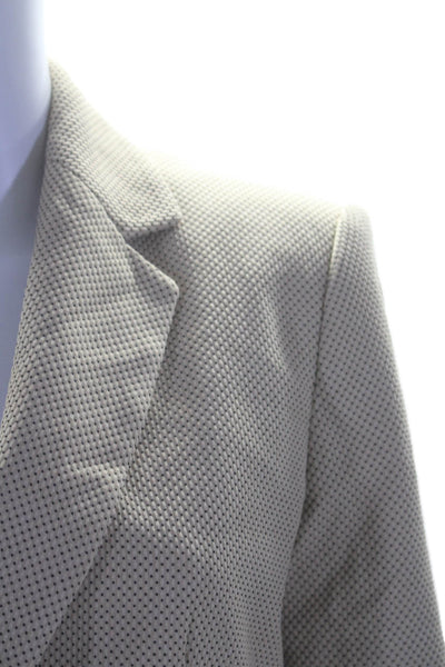 Zara Womens Single Button Long Sleeves Blazer Jacket Beige Black Size 4