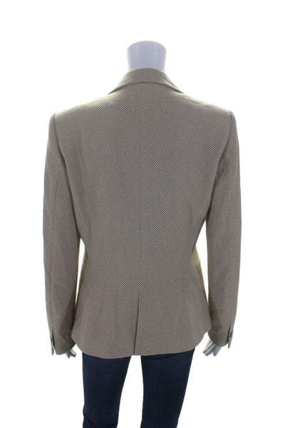 Zara Womens Single Button Long Sleeves Blazer Jacket Beige Black Size 4
